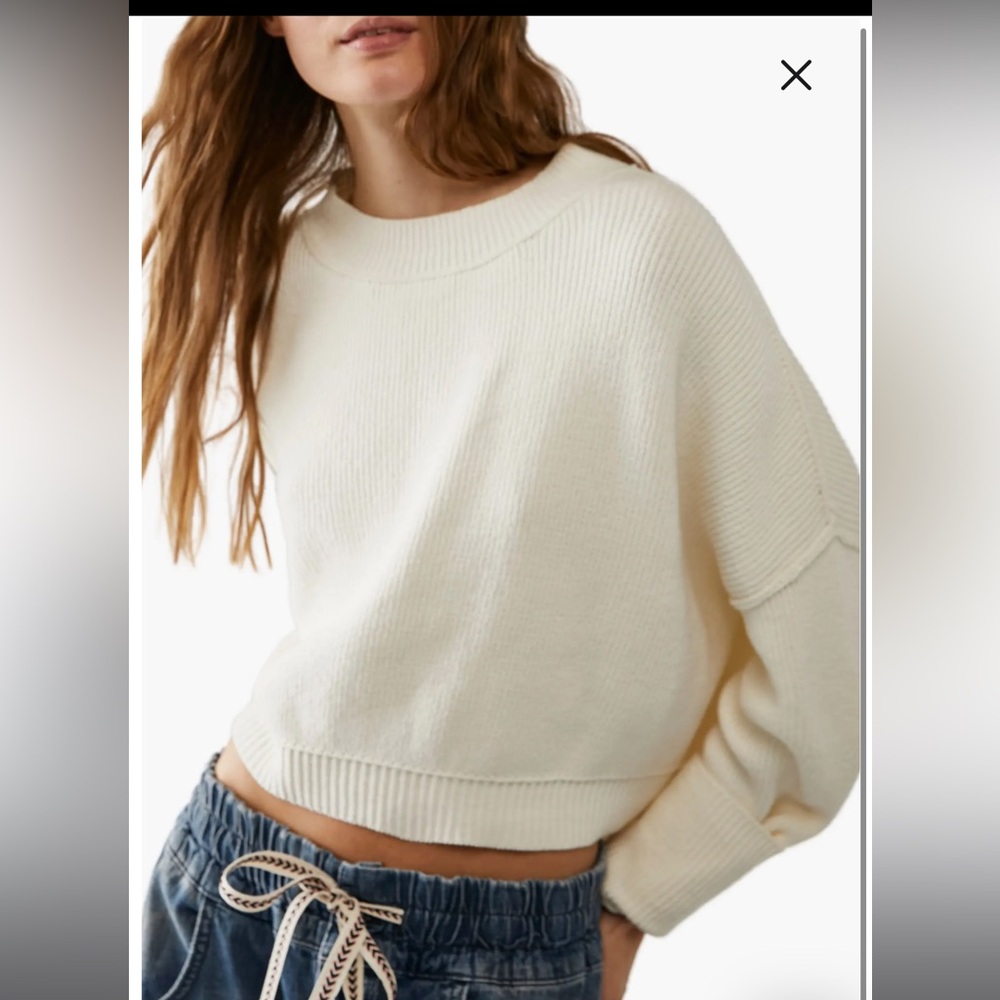 Free People East Street Crop Pullover Sweater